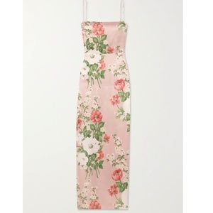 Reformation Frankie Silk Dress - Rose Garden